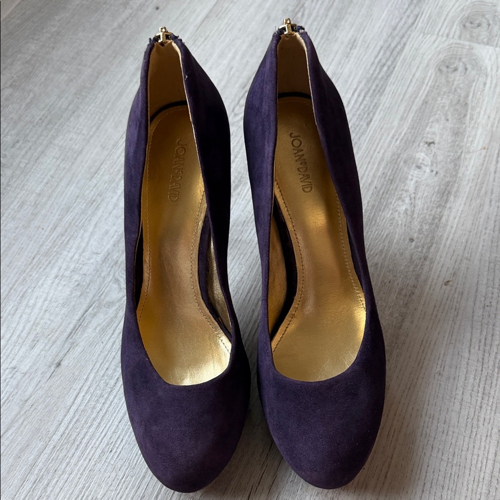 Joan & David Purple Suede‎ Pumps High Heel Dress Shoes Size (7.5)